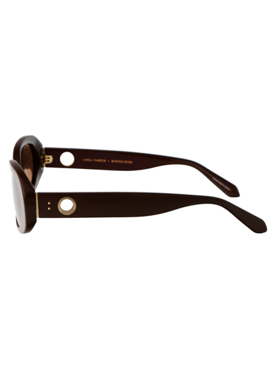 Shop Linda Farrow Cara Sunglasses In 11 Brown Light Gold Brown