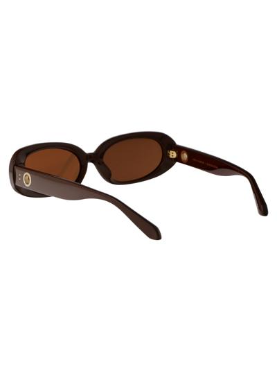 Shop Linda Farrow Cara Sunglasses In 11 Brown Light Gold Brown