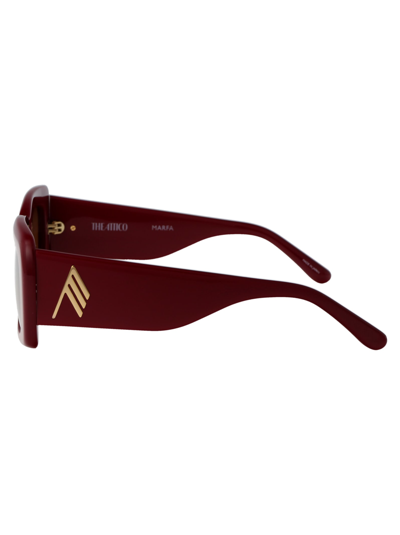 Shop Attico Marfa Sunglasses In 06 Bordeaux Gold Bordeaux