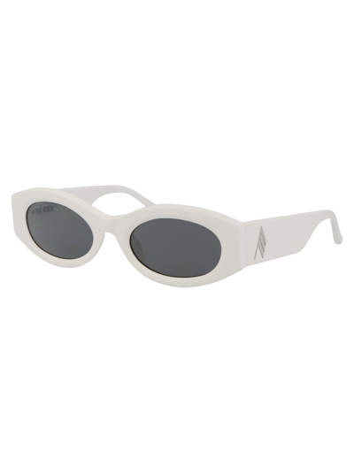 Shop Attico Berta Sunglasses In 07 White Silver Grey