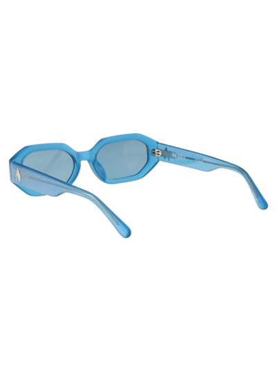Shop Attico Irene Sunglasses In 12 Torquoise Silver Toequoise
