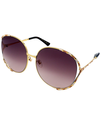 Shop Gucci Women's Gg0595s 64mm Sunglasses In Gold