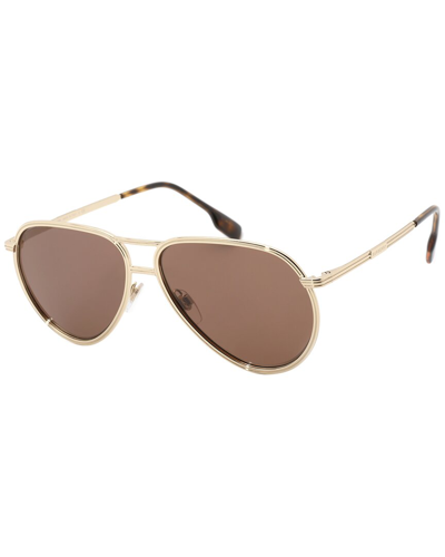 Shop Burberry Men's Scott 59mm Sunglasses In Gold