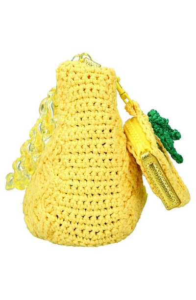 Shop Kurt Geiger Crochet Multi Crossbody Bag In Yellow