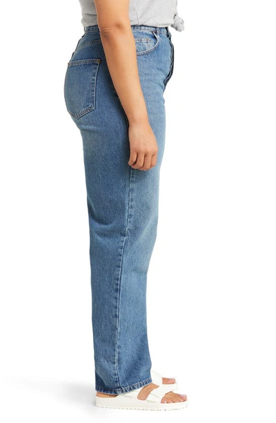 Shop Topshop Oversize Mom Jeans In Mid Blue