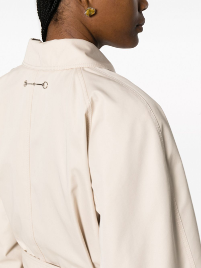 Shop Gucci Cotton Gabardine Trench Coat In White