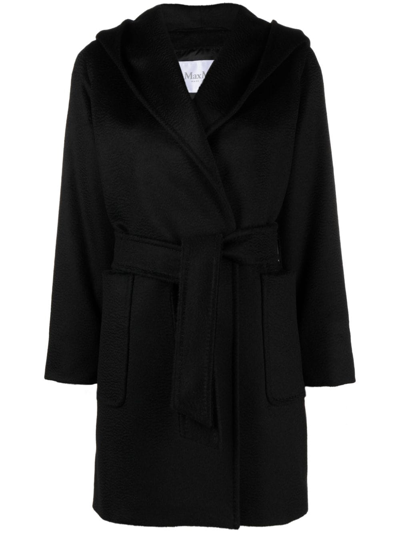 Shop Max Mara Rialto Wool Coat In Black