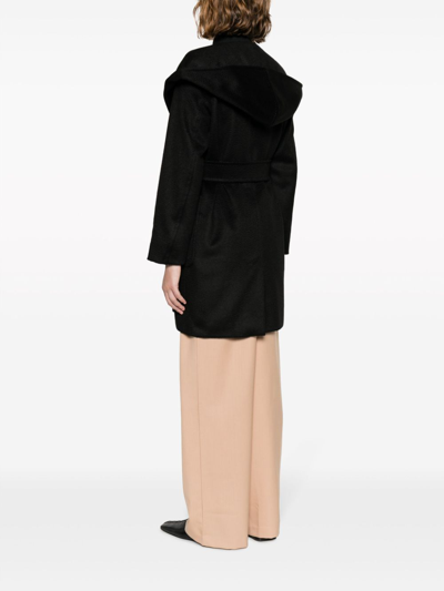 Shop Max Mara Rialto Wool Coat In Black