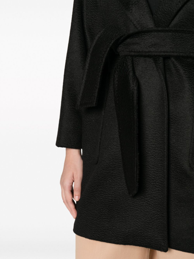 Shop Max Mara Rialto Wool Coat In Black