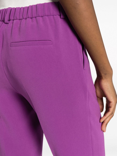Shop Alberto Biani Straight Leg Cady Trousers In Violet