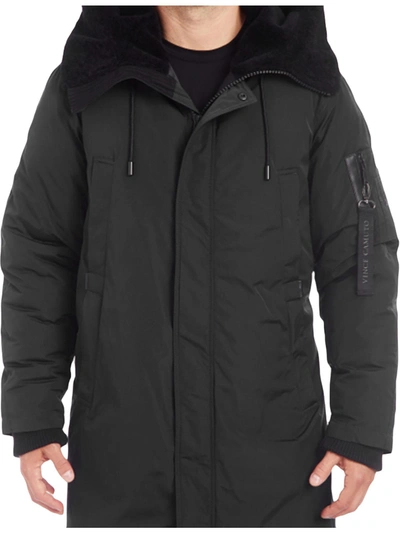 Shop Vince Camuto Mens Winter Cold Weather Parka Coat In Black