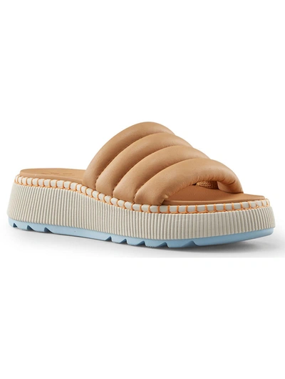 Shop Cougar Soprato Womens Wedges Leather Platform Sandals In Brown