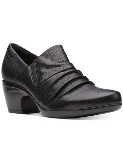 Shop Clarks Emily Cove Womens Leather Embossed Shooties In Black