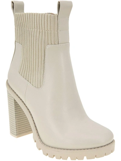 Shop Bcbgeneration Prali Womens Leather Ankle Ankle Boots In White