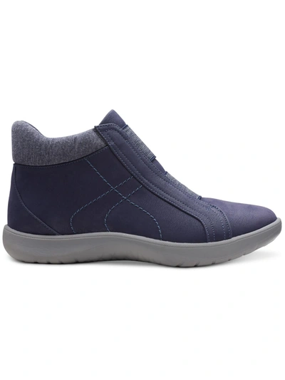 Shop Cloudsteppers By Clarks Womens Slip On Laceless Ankle Boots In Blue
