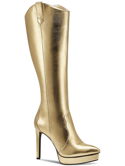 Shop Thalia Sodi Trixi Womens Platform Knee-high Boots In Gold