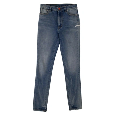 Shop Heron Preston Vintage Wash Jeans - Blue