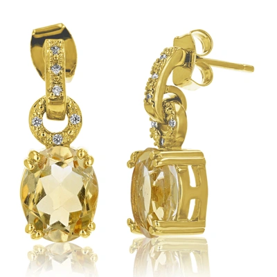 Shop Vir Jewels 10x8 Mm Oval Shape 3.20 Ct Citrine Earrings Yellow Gold Plated Earrings