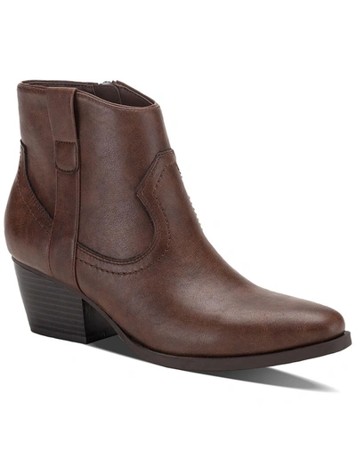 Shop Style & Co Perrieep Womens Short Dressy Booties In Brown