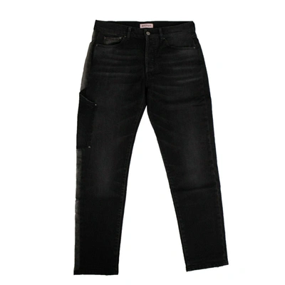 Shop Palm Angels Black Sheer Side Stripes Jeans