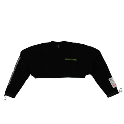 Shop Marcelo Burlon County Of Milan Label Cropped Crewneck Sweatshirt - Black