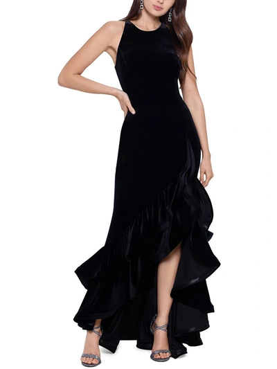 Shop Betsy & Adam Petites Womens Velvet Sleeveless Evening Dress In Black
