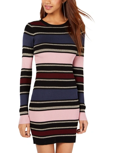 Shop Planet Gold Juniors Womens Striped Midi Sweaterdress In Multi
