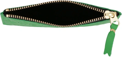 Shop Comme Des Garçons Small Leather Flat Pouch In Green