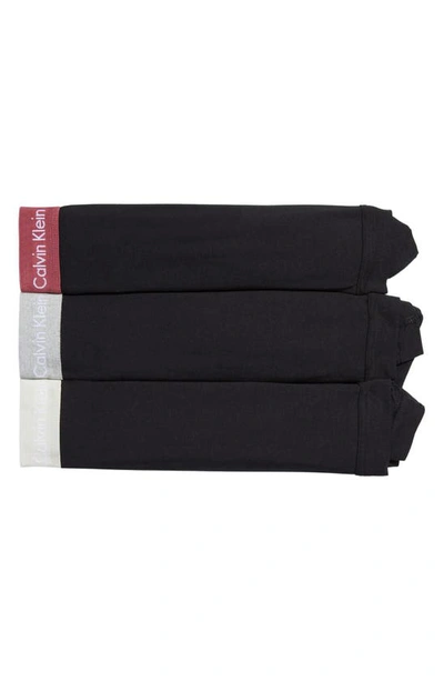 Shop Calvin Klein 3-pack Stretch Cotton Boxer Briefs In Cco Black W/ Gr
