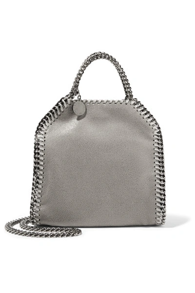 Stella Mccartney The Falabella Tiny Faux Brushed-leather Shoulder Bag In Grey