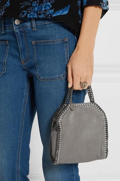 Shop Stella Mccartney The Falabella Tiny Faux Brushed-leather Shoulder Bag