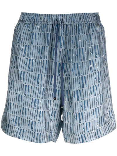 Shop Amiri Gradient Shorts In Blue