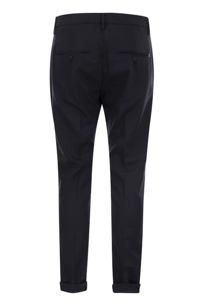 Shop Dondup Gaubert - Fresh Wool Trousers In Dark Blue