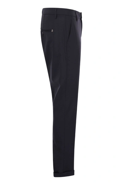 Dondup Gaubert Slim Flannel Trousers In Dark Blue