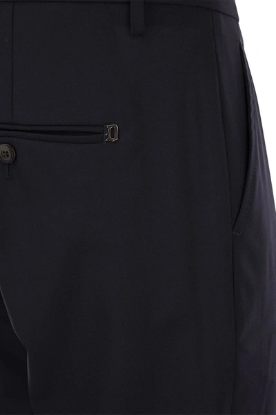 Dondup Gaubert Slim Flannel Trousers In Dark Blue