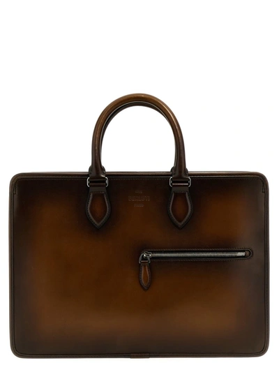 Shop Berluti 'un Jour' Briefcase Bag In Brown