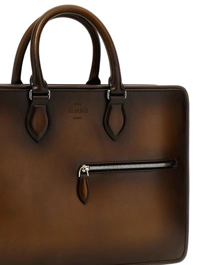 Shop Berluti 'un Jour' Briefcase Bag In Brown