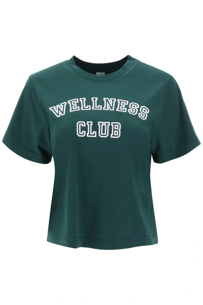 Shop Sporty And Rich Wellness Club Cropped T Shirt In Green