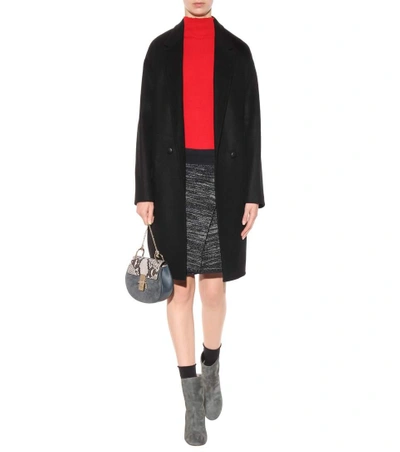 Shop Isabel Marant Cashlin Wool And Linen-blend Skirt In Black
