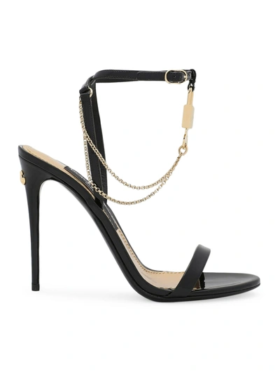Shop Dolce & Gabbana Patent Leather Sandal In Black