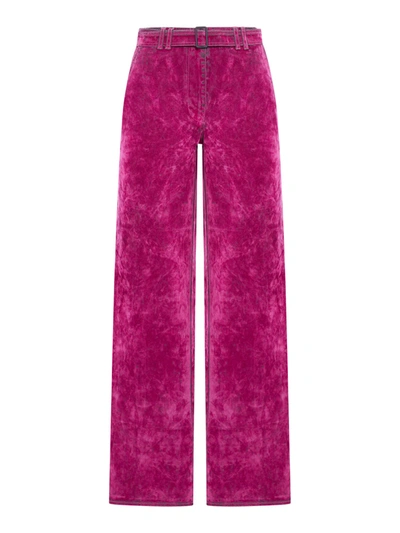 Shop Sunnei Waist Pants With Belt In Pink & Purple