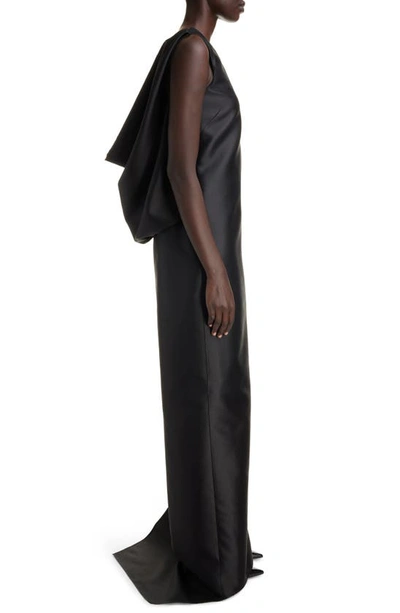 Shop Givenchy Draped Open Back Wool & Silk Gown In Black