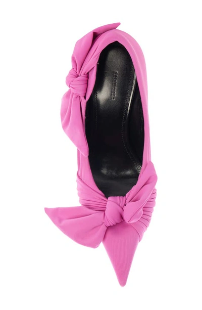 Shop Balenciaga Knot Pointed Toe Pump In Bright Pink