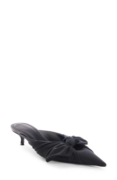 Shop Balenciaga Knife Knot Kitten Heel Pointed Toe Mule In Black