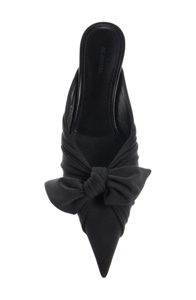 Shop Balenciaga Knife Knot Kitten Heel Pointed Toe Mule In Black