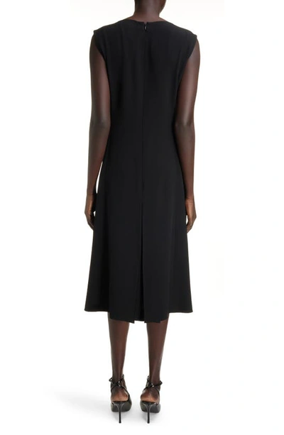 Shop Givenchy Sleeveless Crepe Coat Dress In Black