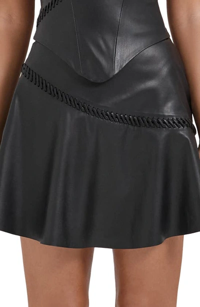 House Of Cb Nova Faux Leather Miniskirt In Black