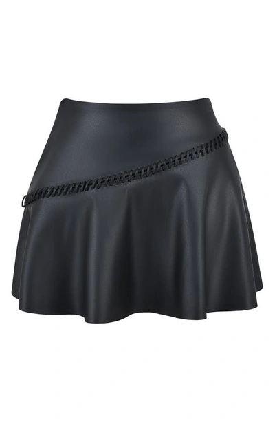 House Of Cb Nova Faux Leather Miniskirt In Black