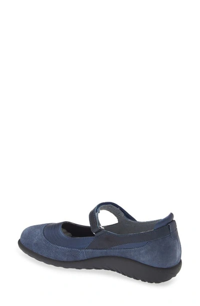 Shop Naot Kirei Mary Jane Flat In Polar/ Mid Blue Suede/ Ink