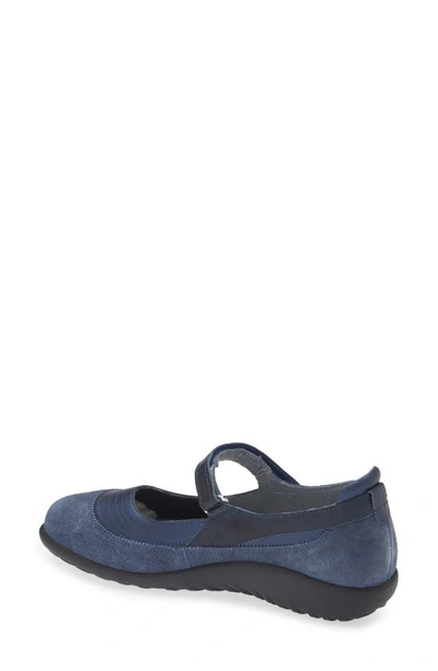 Naot Kirei Mary Jane Flat In Polar/ Mid Blue Suede/ Ink